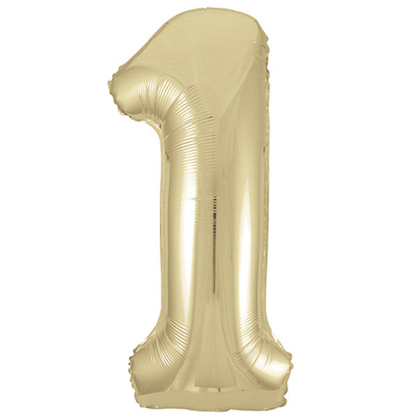 34 inch White Gold Foil Number 0-9
