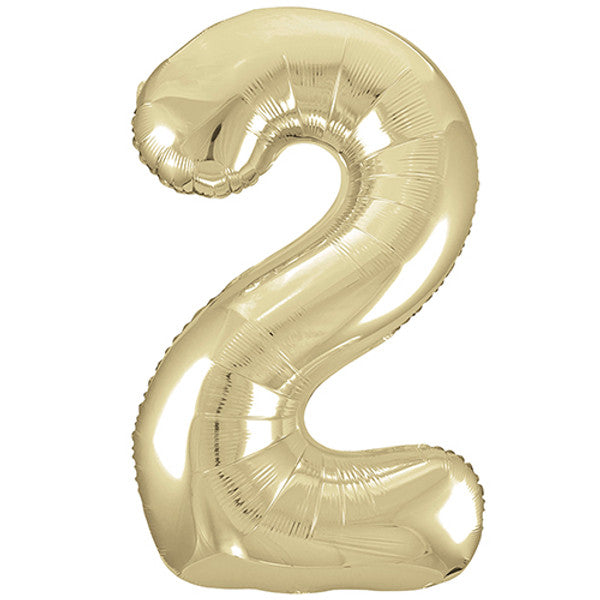 34 inch White Gold Foil Number 0-9