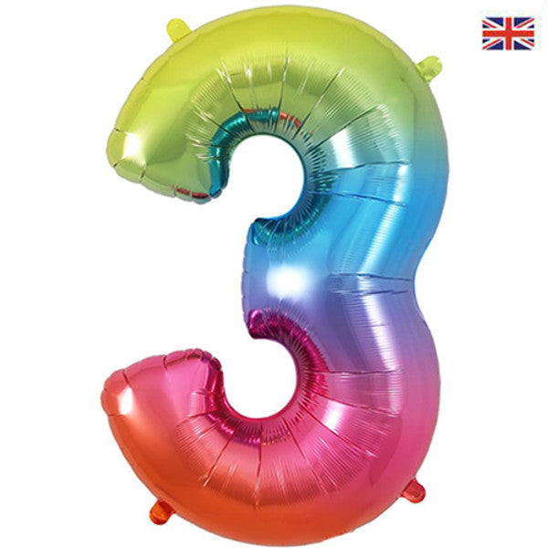 34 inch Rainbow Foil Number 0-9
