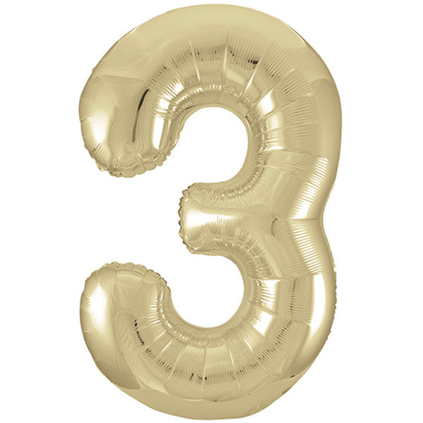 34 inch White Gold Foil Number 0-9