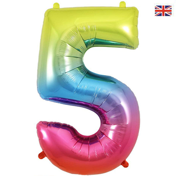 34 inch Rainbow Foil Number 0-9