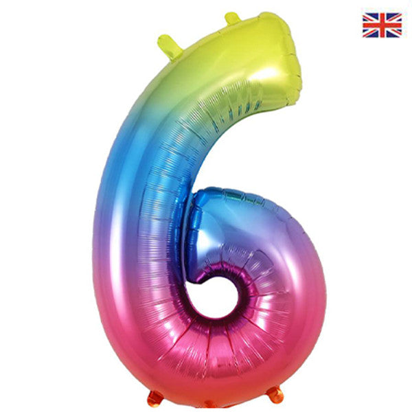 34 inch Rainbow Foil Number 0-9