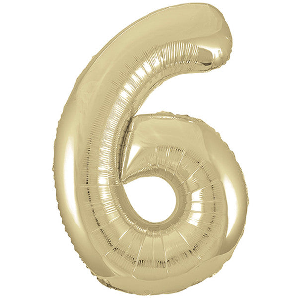 34 inch White Gold Foil Number 0-9