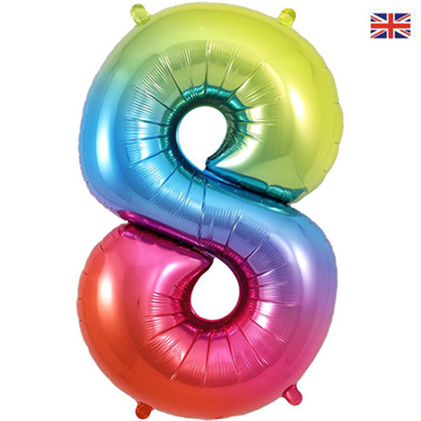 34 inch Rainbow Foil Number 0-9