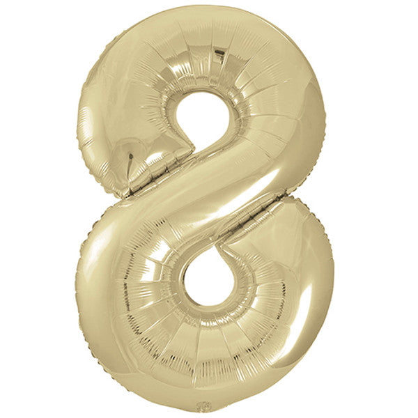 34 inch White Gold Foil Number 0-9
