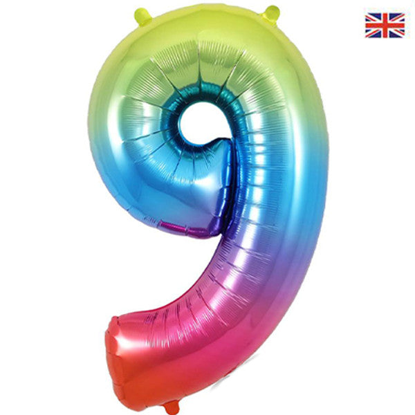 34 inch Rainbow Foil Number 0-9