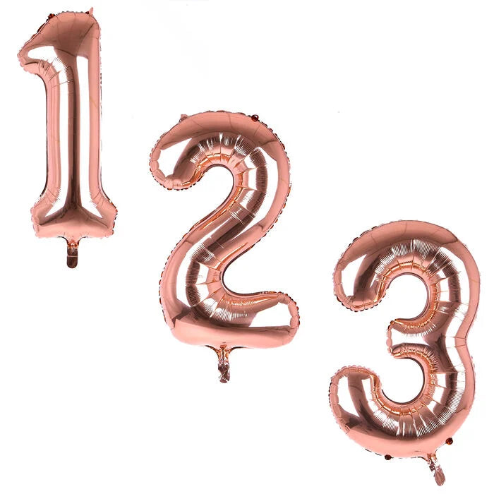 34 inch Rose gold Foil Number 0-9