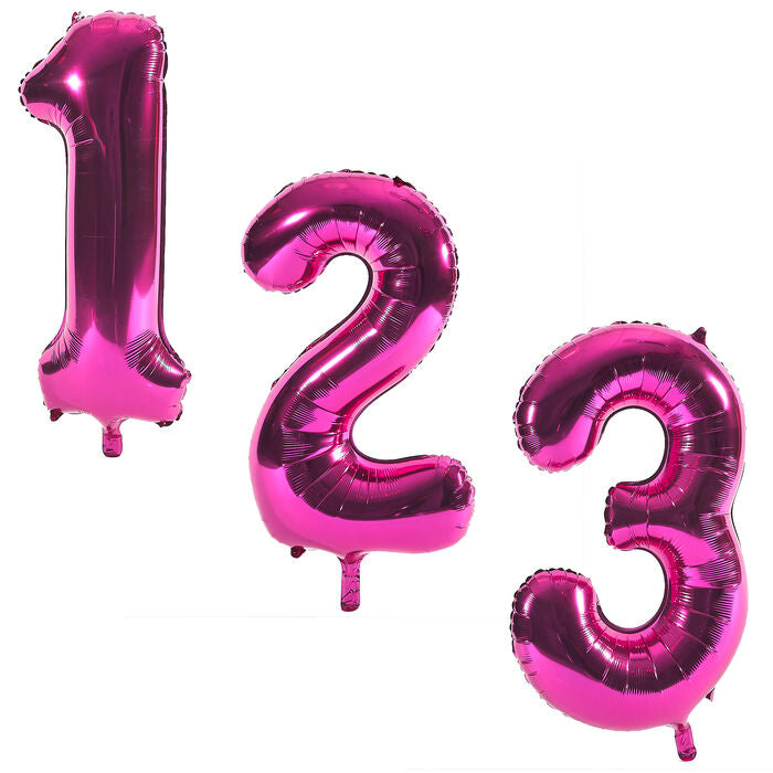 34 inch Pink Foil Number 0-9
