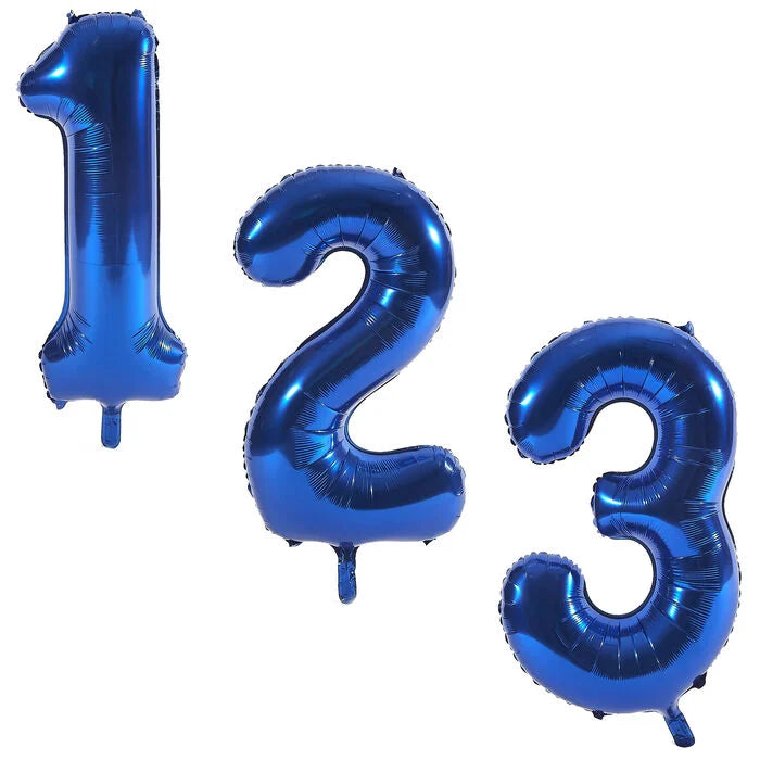 34 inch Blue Foil Number 0-9