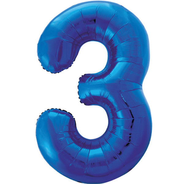 34 inch Blue Foil Number 0-9