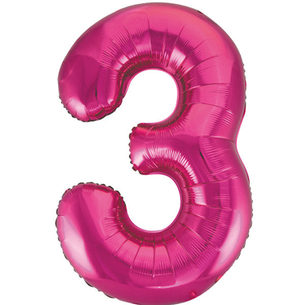 34 inch Pink Foil Number 0-9