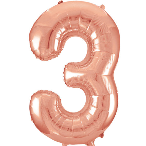 34 inch Rose gold Foil Number 0-9