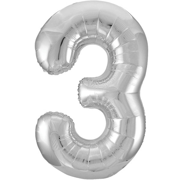 34 inch Silver Foil Number 0-9