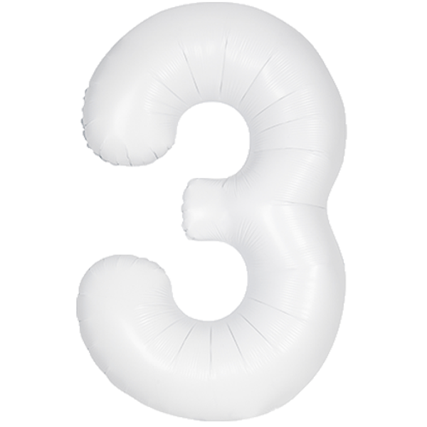 34 inch White(matte) Foil Number 0-9