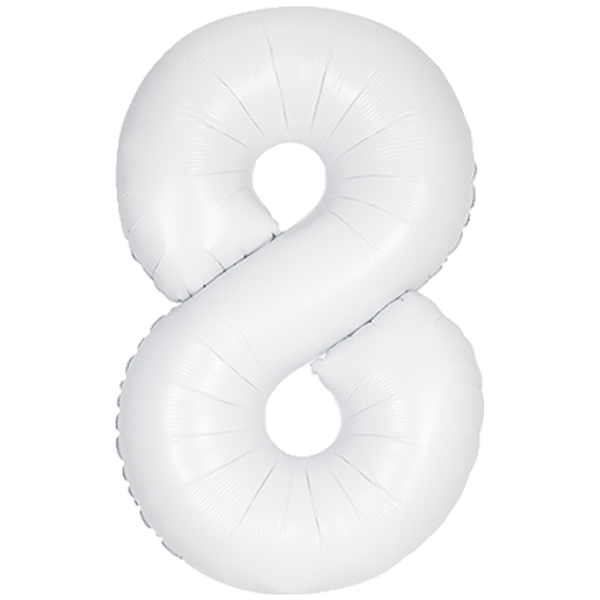 34 inch White(matte) Foil Number 0-9