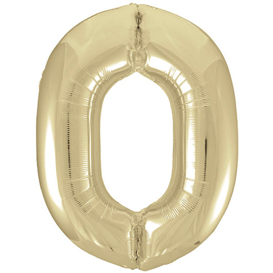34 inch White Gold Foil Number 0-9