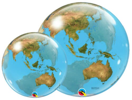 Globe balloons, Planet Earth Bubble Balloon, Space Theme Party Decorations. Planet Earth Globe Bubble Balloon 22" (56cm)