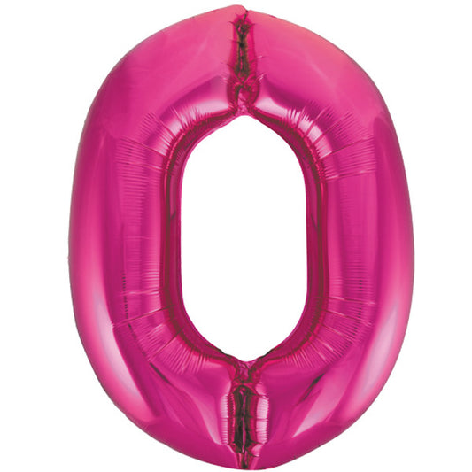 34 inch Pink Foil Number 0-9