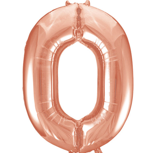 34 inch Rose gold Foil Number 0-9