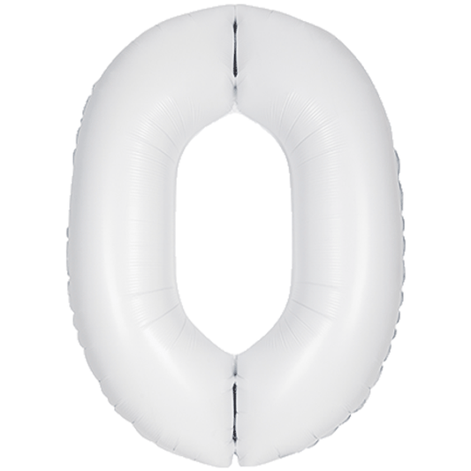 34 inch White(matte) Foil Number 0-9